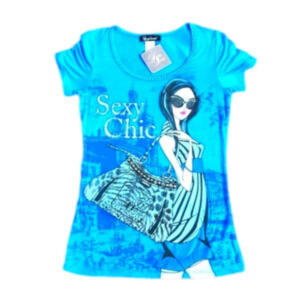 Sexy Chic Blinged out T-Shirt with Stretch NWTags Size Large